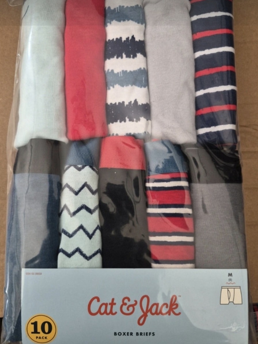 Cat & Jack 10-Pack Mixed Color Boxer Briefs - Blue, Red, Gray, Navy, Cream